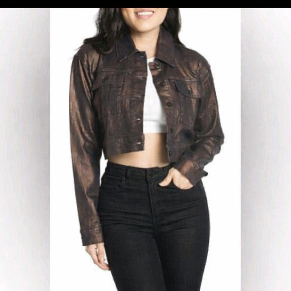 Size S,‎ Juicy Couture Metallic Bronze Crop Jacket, NWT